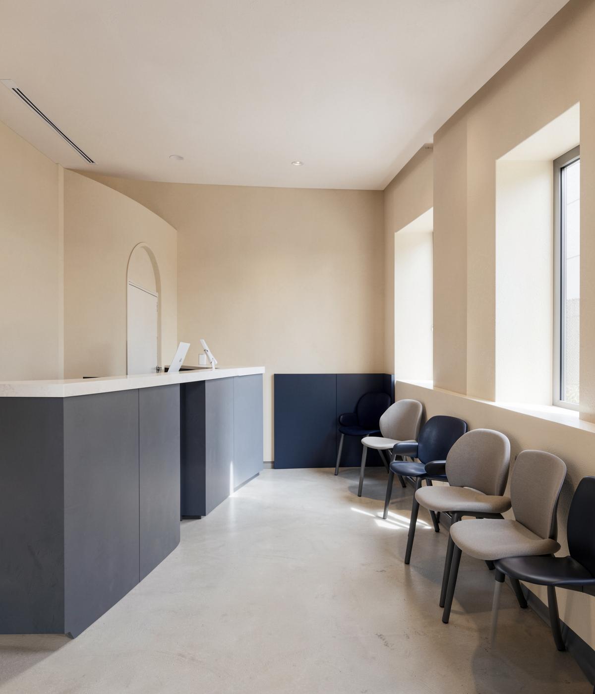 Medical practice reception and patient waiting area